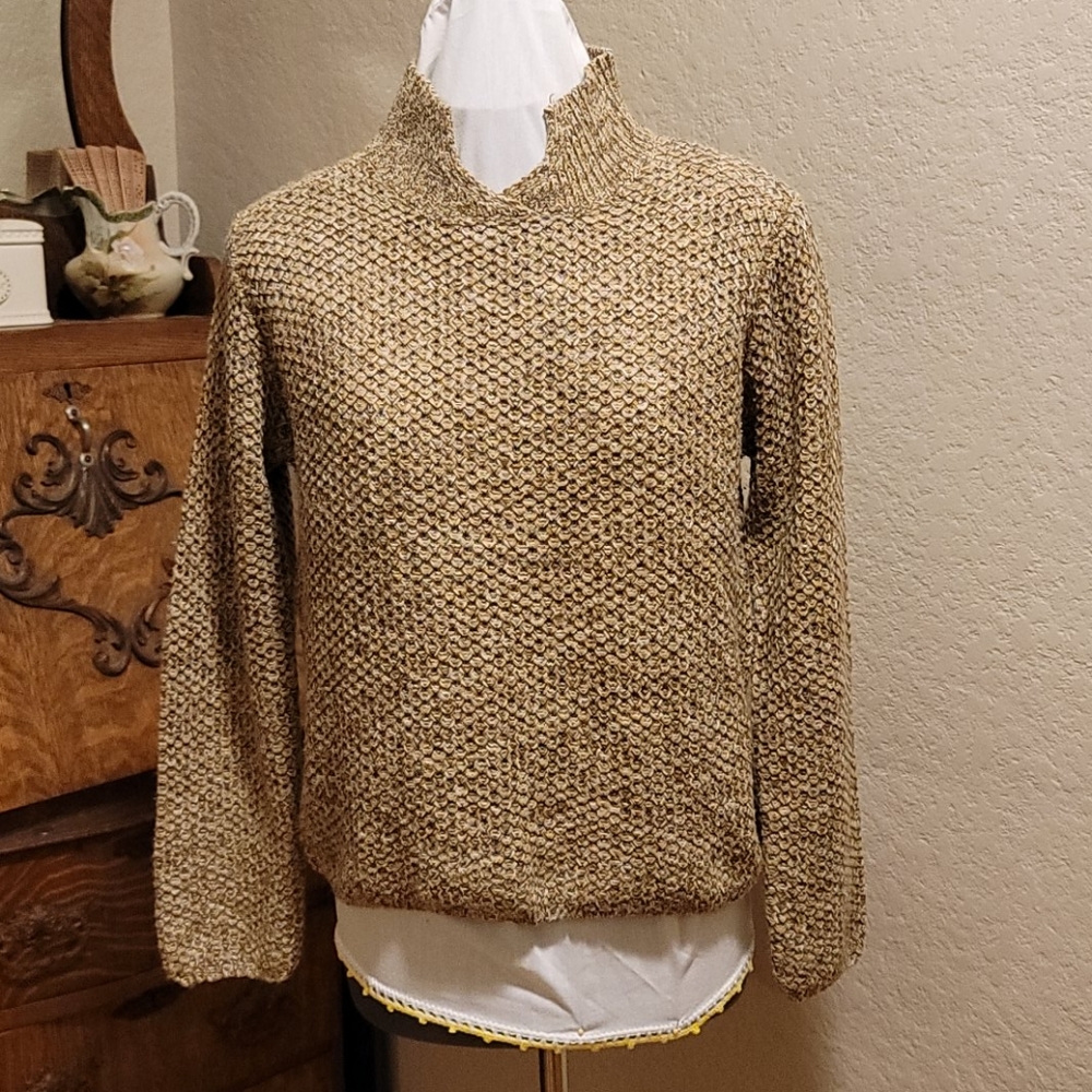 Boxy Heather brown twead sweater
